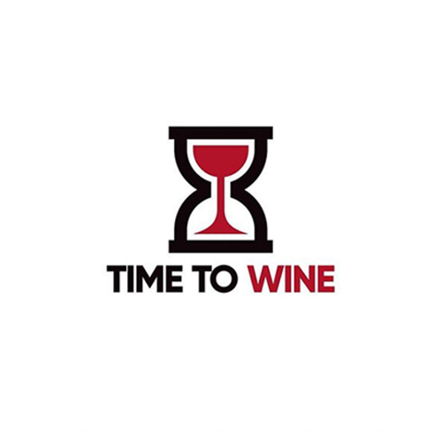 time to wine logo design