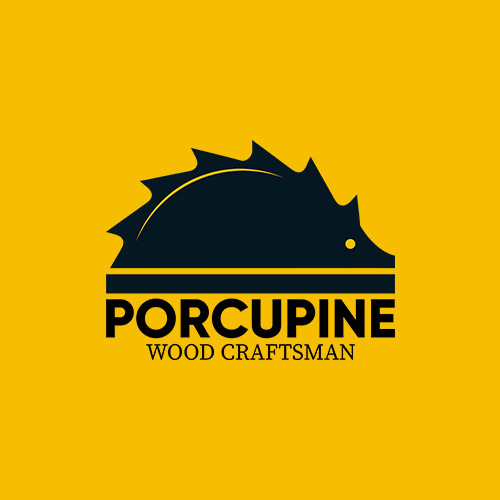 porcupine wood craftsman logo design