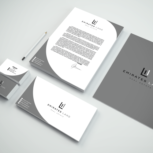 Emirates Land Branding Stationery Mockup thumb