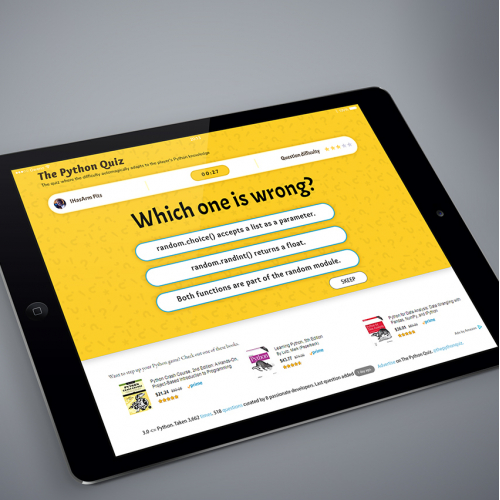 Web design concept  for The Python Quiz