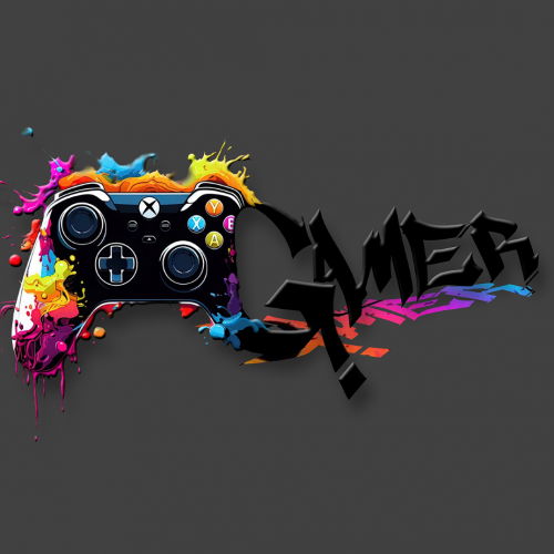 Gamer with Controller Mashup Art