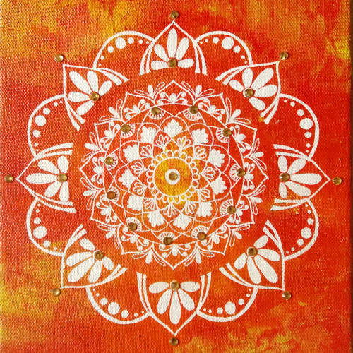 Mandala handpainted on 8