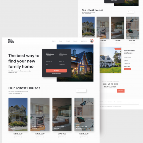 Real Estate Website Homepage Design