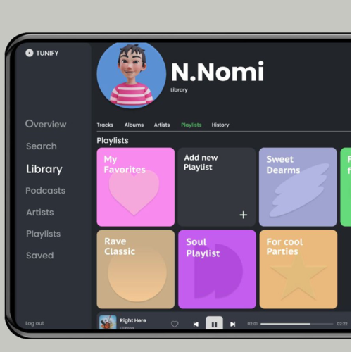Song Dashboard UI Design