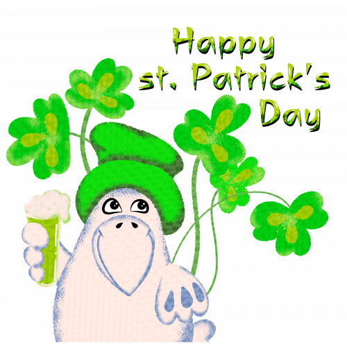Character white crow celebrated st. Patrick's Day