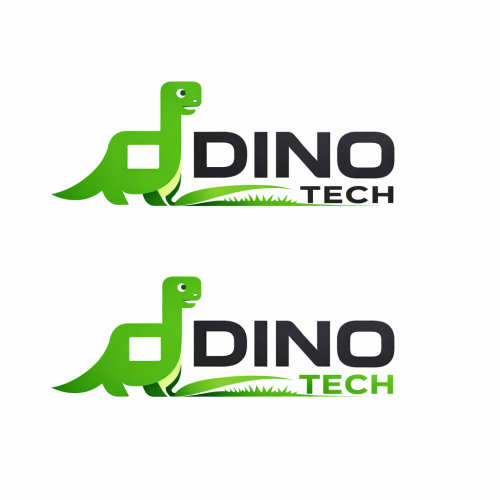 Modern Dinosaur Tech Logo Design | Creative Mascot Branding for Technology Company