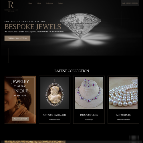Jewellry Website Design - Dark Theme