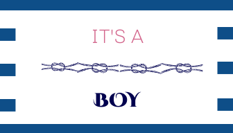 Blue Sailor Nautical Baby Shower Tag
