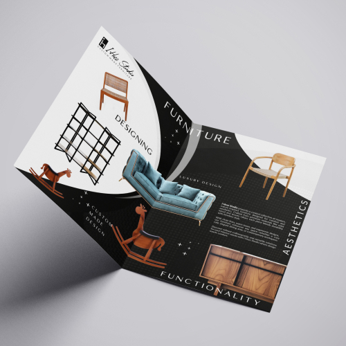 This is a product advertising brochure design concept f