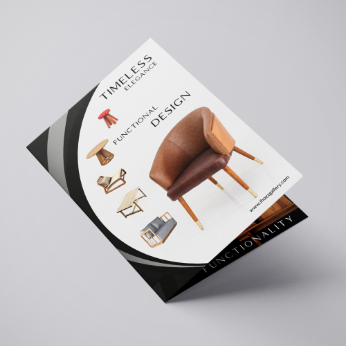 This is a product advertising brochure design concept f