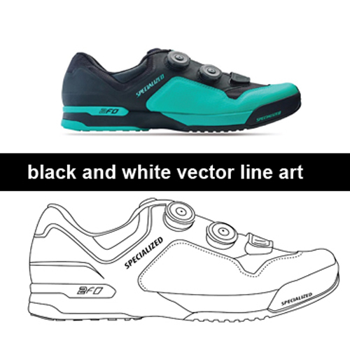 I will do black and white vector line art