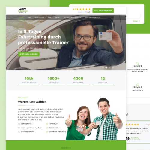 Driving Class Home Page User Interface Design