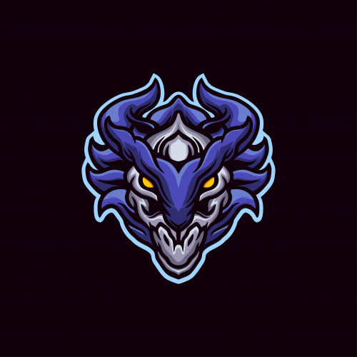 Monster head mascot logo design thumb