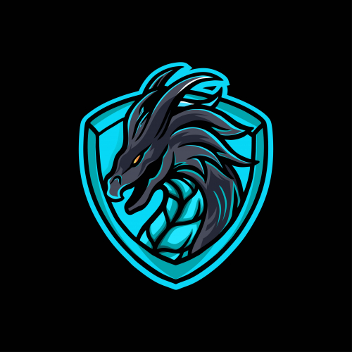 Dark dragon mascot esport logo design thumb