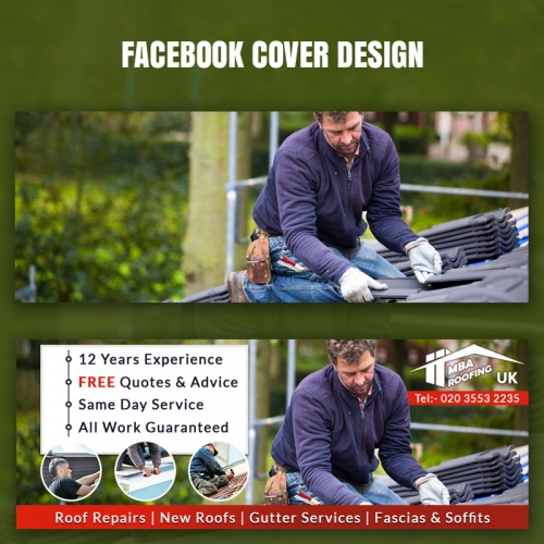 MBA Roofing Facebook Cover Design thumb