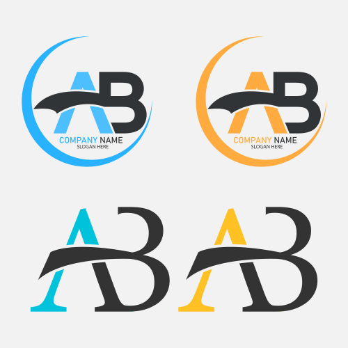 Ab letter logo design premium vector template
