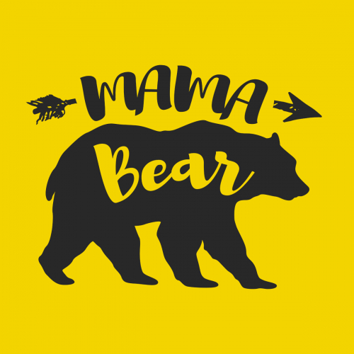 Mama Bear Silhouette Vector Art