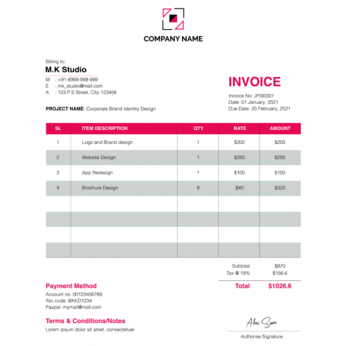Invoice Design