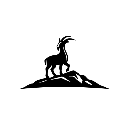 Modern Mountain Goat Crest Logo