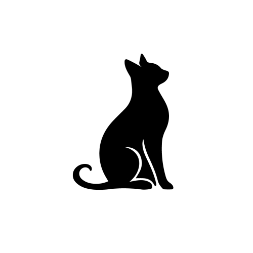 Elegant Sitting Cat Logo