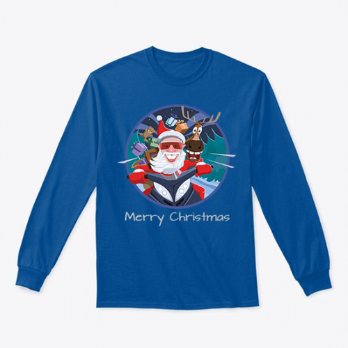 Santa Claus on a snowmobile