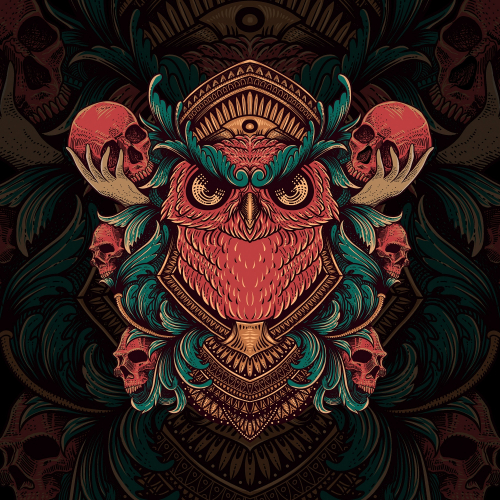 Red Owl Skull thumb