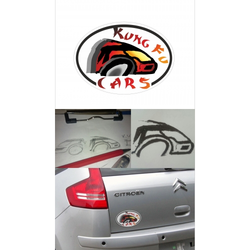 Hand Drawn proposal fot Kung Fu cars Logo