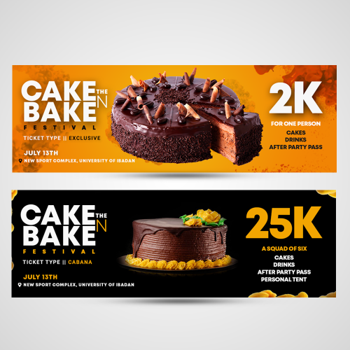 Ticket design for CAKE N BAKE FEST