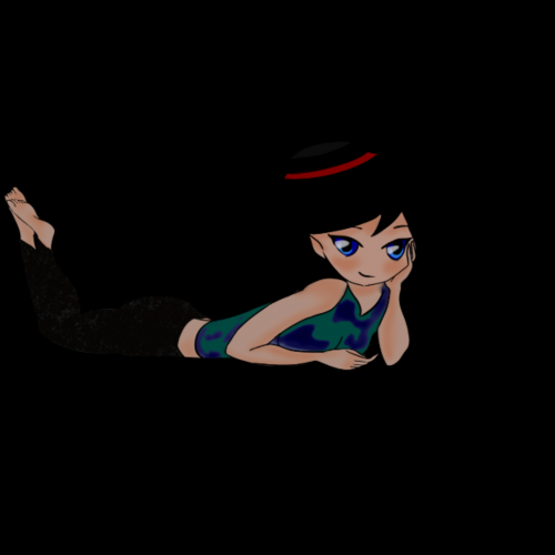 Cute Anime Punky Girl Just Chillin