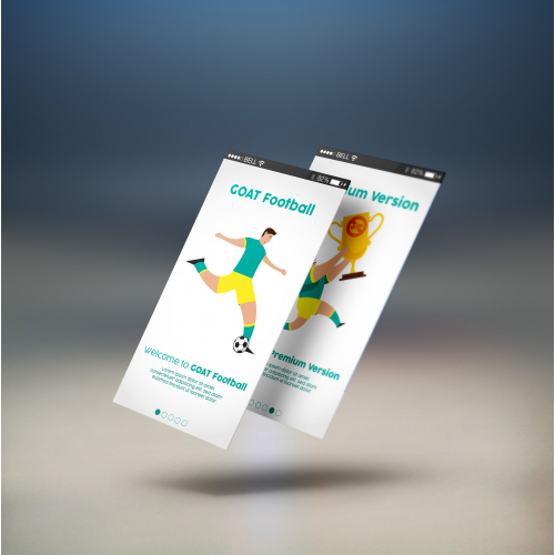 A football scoring app welcome page ui design
