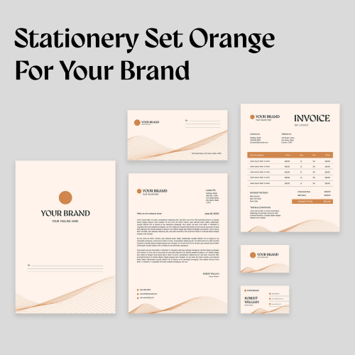 Set Orange Template Design for Business