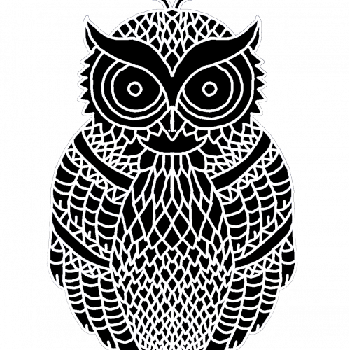 Owl Outline Digital Drawing