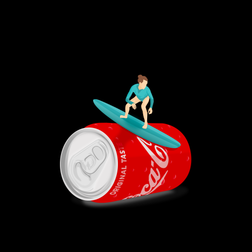 Coca-Cola Surfing Illustration