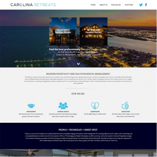 Web design for a Retreat house