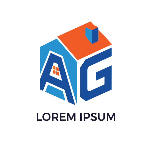 Modern 3D House Logo with AG Letters