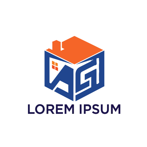 Modern 3D House Logo with Integrated AG Letters