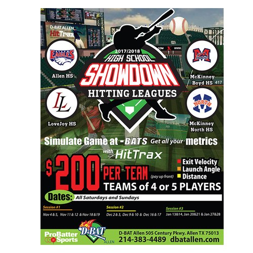 D-BAT SHOWDOWN HITTING LEAGUE FLYER