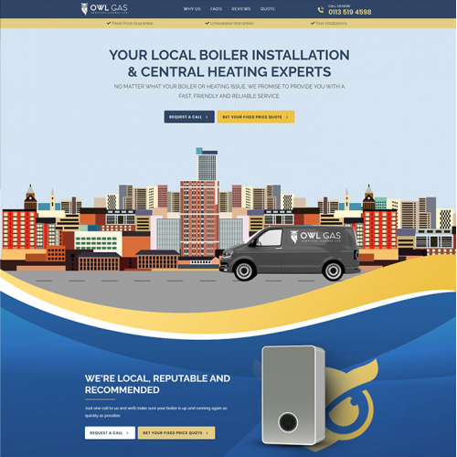 Central Heating Expert Landing page design