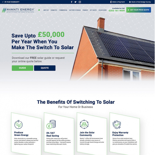 Solar Engergy landing page design