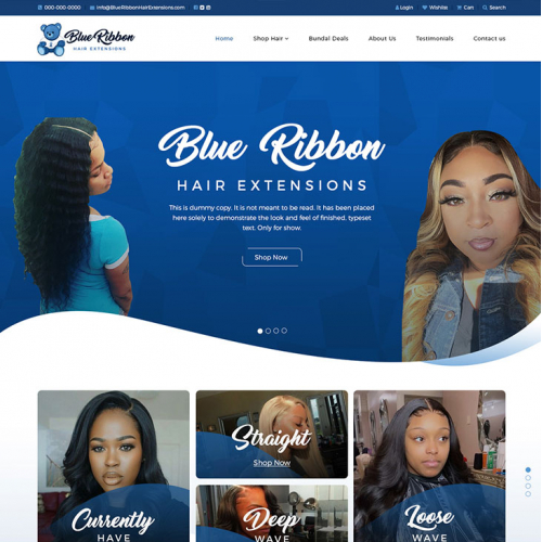 Hair Extension landing page design