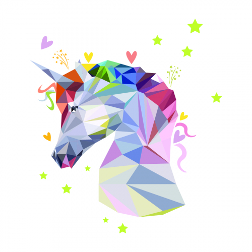 Low Polygon Unicorn Design