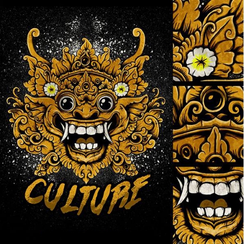 Balinese Mask Illustration Design thumb