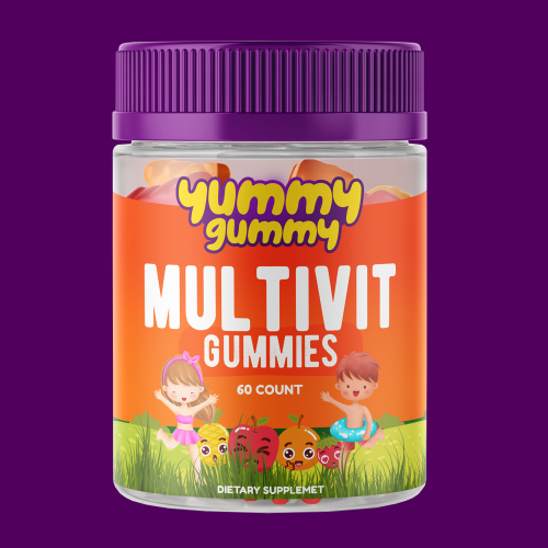 Yummy Gummy - Vitamin Supplements Jar Bottle Label