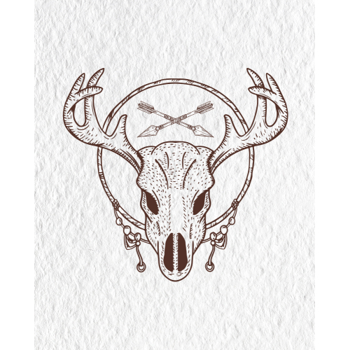 Elk Skull Illustration thumb