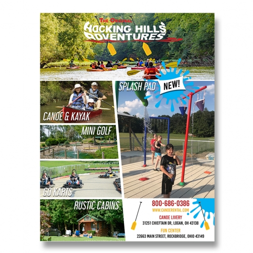 Hocking Hill Adventures magazine ad concept thumb