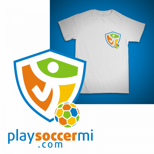 Play Soccer logo and t-shirt design