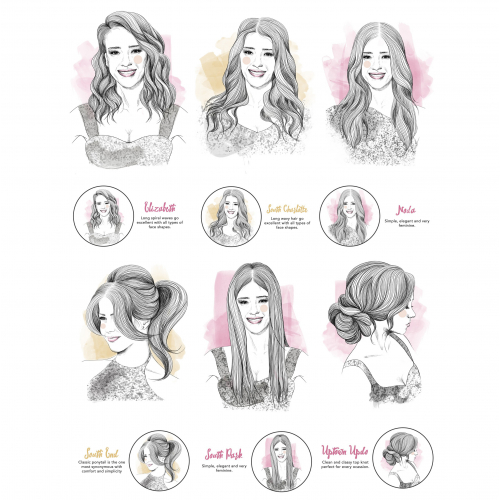 Hand drawn hair styles