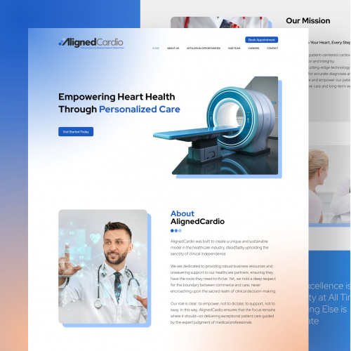 AlignedCardio - Health Web UIUX Design, Landing Page