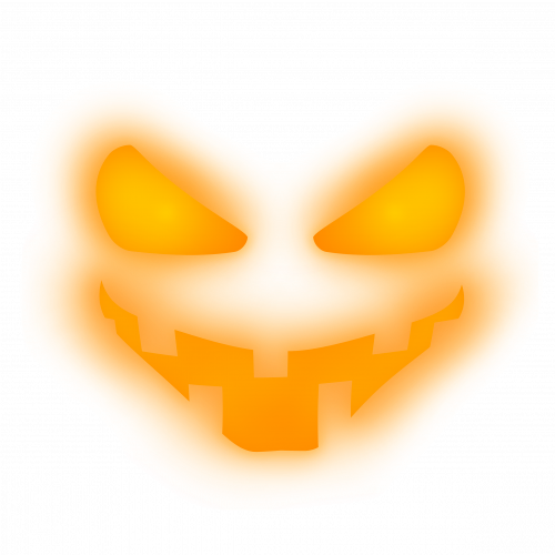 Pumpkin Halloween with evil smile