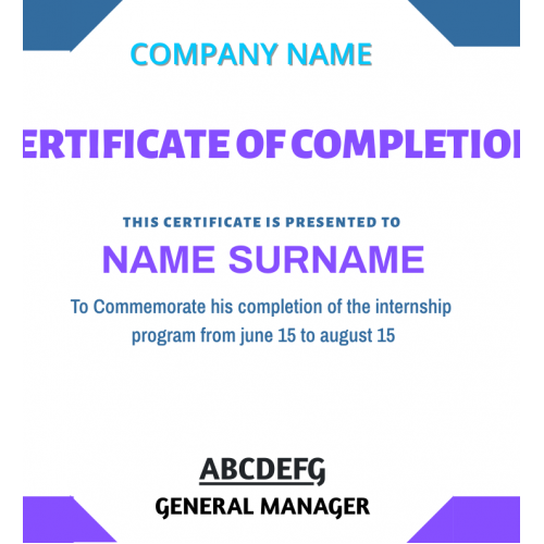 CERTIFICATE OF COMPLETION